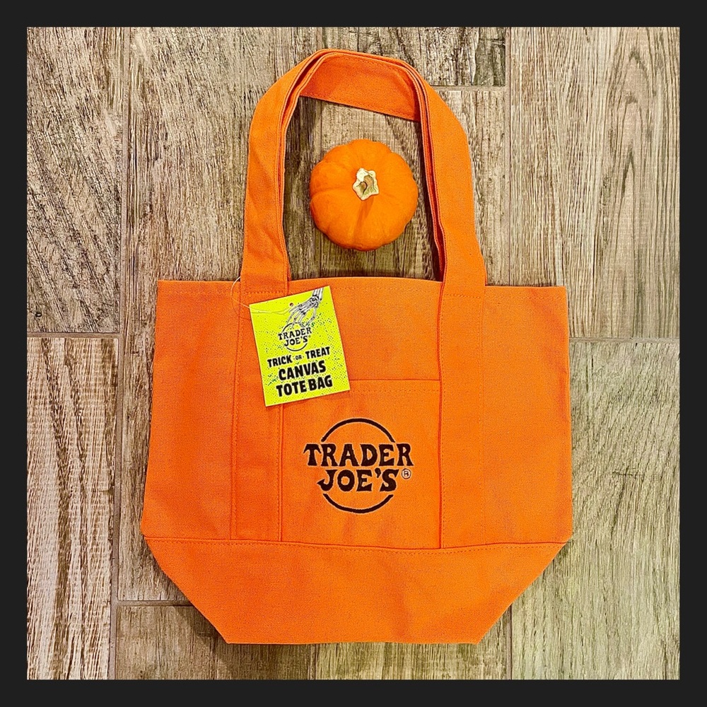 Trader Joe's Orange Canvas Mini Tote Bag Fall 2025 Limited Edition